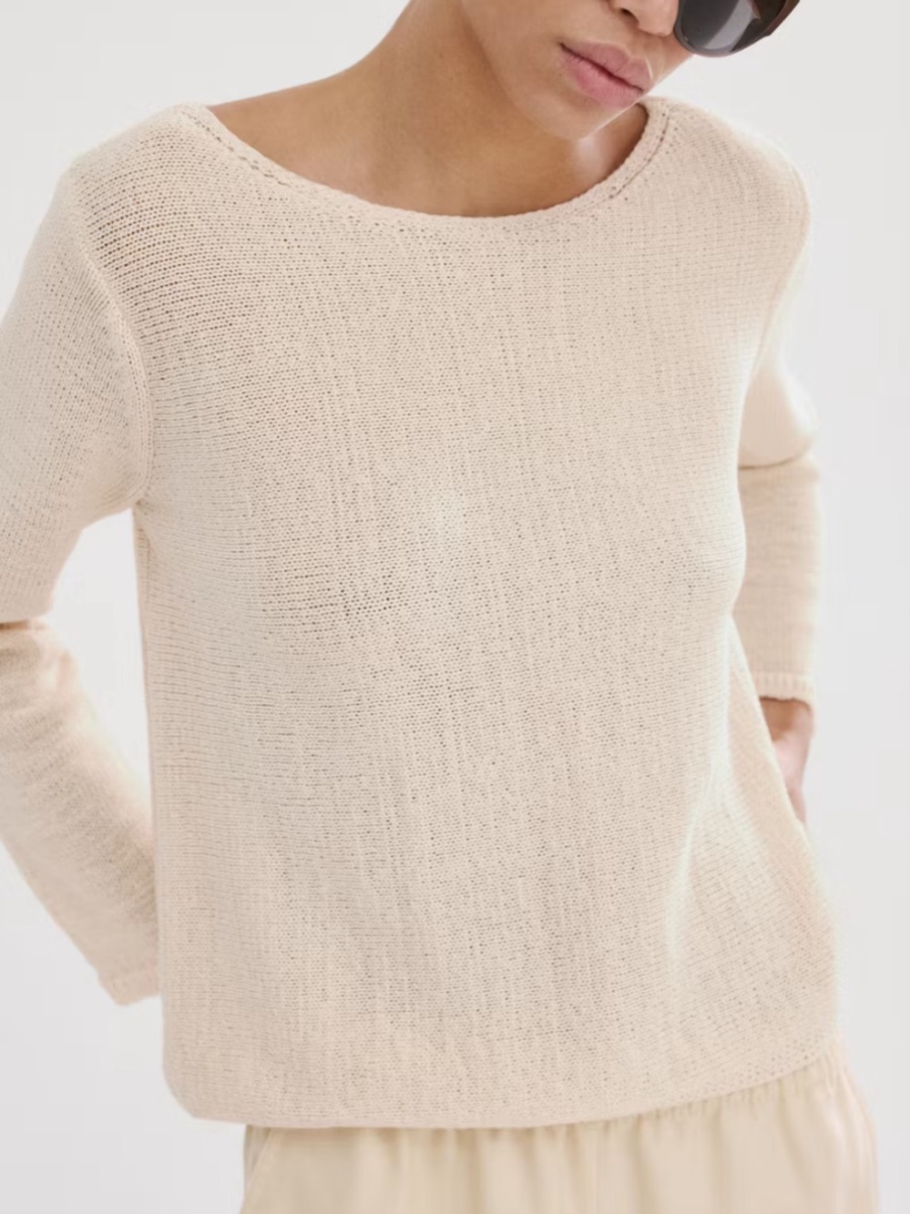 Mango Cream Knit Cropped with cut out tie back! S